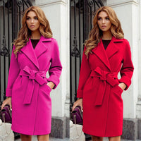 Thumbnail for Women's Long Sleeve Woolen Coat