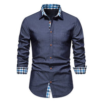 Thumbnail for Plaid Patchwork Formal Shirts for Men