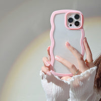 Thumbnail for Wave Border Mobile Phone Case Solid Color Simple Candy Color