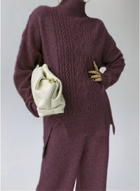 Thumbnail for Idle Style Fashionable Set - Women's Turtleneck Knitting Sweater.