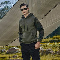 Thumbnail for Men's Casual Sweater Camouflage Color Block Hooded Sweater