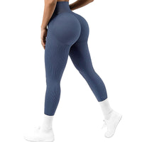 Thumbnail for High Waist Seamless Leggings Threaded Knitted Fitness Pants Solid Women's Slimming Sports Yoga Pants Elastic Running Sport Leggings