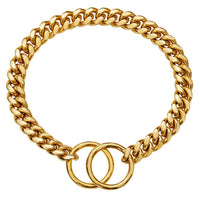 Thumbnail for Gold Link Chain Collar for Dogs