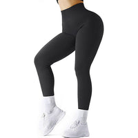 Thumbnail for High Waist Seamless Leggings Threaded Knitted Fitness Pants Solid Women's Slimming Sports Yoga Pants Elastic Running Sport Leggings