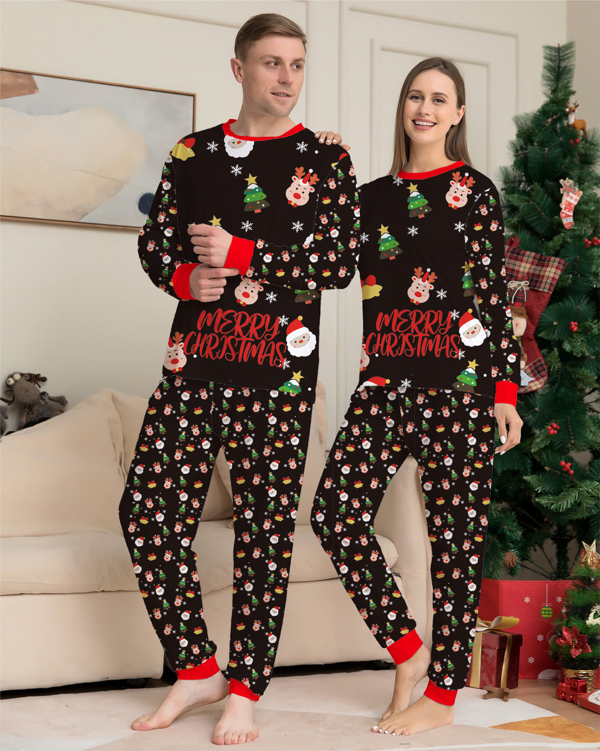 Fashion Christmas Parent-child Homewear Clothes Pajamas Set