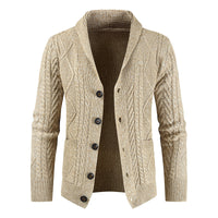 Thumbnail for Men's Fashion Knitted Cardigan V Neck Loose Thick Sweater Jacket