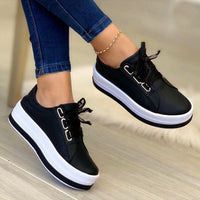 Thumbnail for Fashion Flats Sneakers Women Ribbon Lace-up Platform Shoes