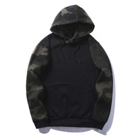 Thumbnail for Men's Casual Sweater Camouflage Color Block Hooded Sweater