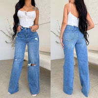 Thumbnail for Fashion Holes Frayed Casual Pants