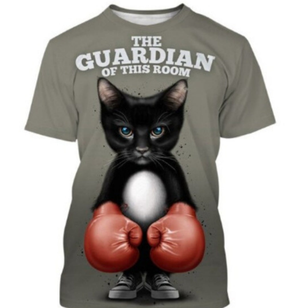 Funny Cute Cat Pattern Men's T-shirt 3D Animal Print