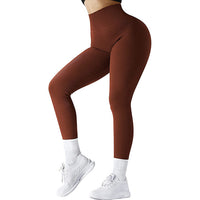 Thumbnail for High Waist Seamless Leggings Threaded Knitted Fitness Pants Solid Women's Slimming Sports Yoga Pants Elastic Running Sport Leggings