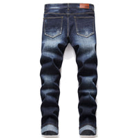 Thumbnail for Men's Motorcycle Pleated Slim Stretch Jeans