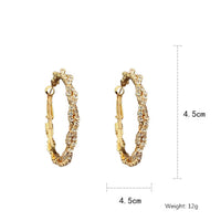 Thumbnail for Shiny Screw Crystal Round Hoop Earrings