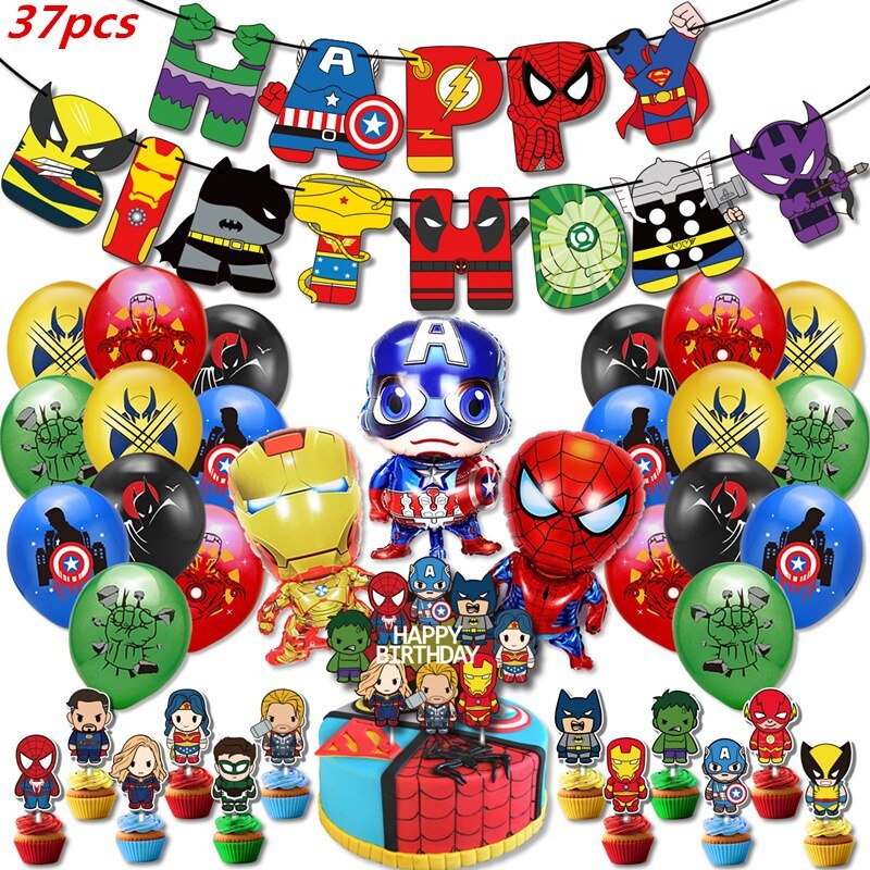 1set The Avengers Party Decoration Package Superhero - NetPex