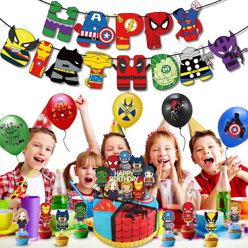 1set The Avengers Party Decoration Package Superhero - NetPex