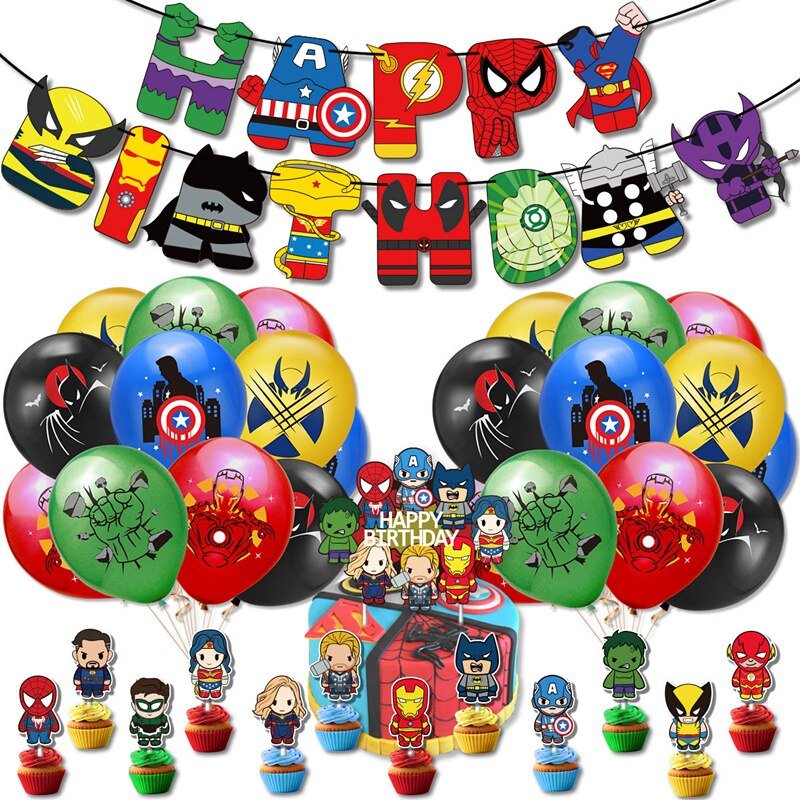 1set The Avengers Party Decoration Package Superhero - NetPex