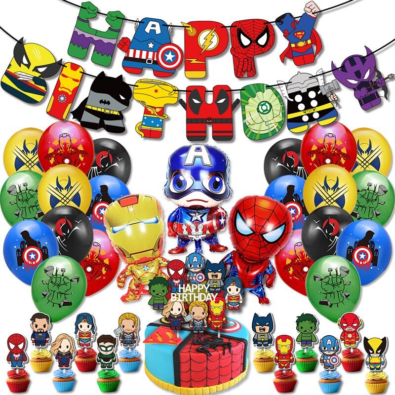 1set The Avengers Party Decoration Package Superhero - NetPex