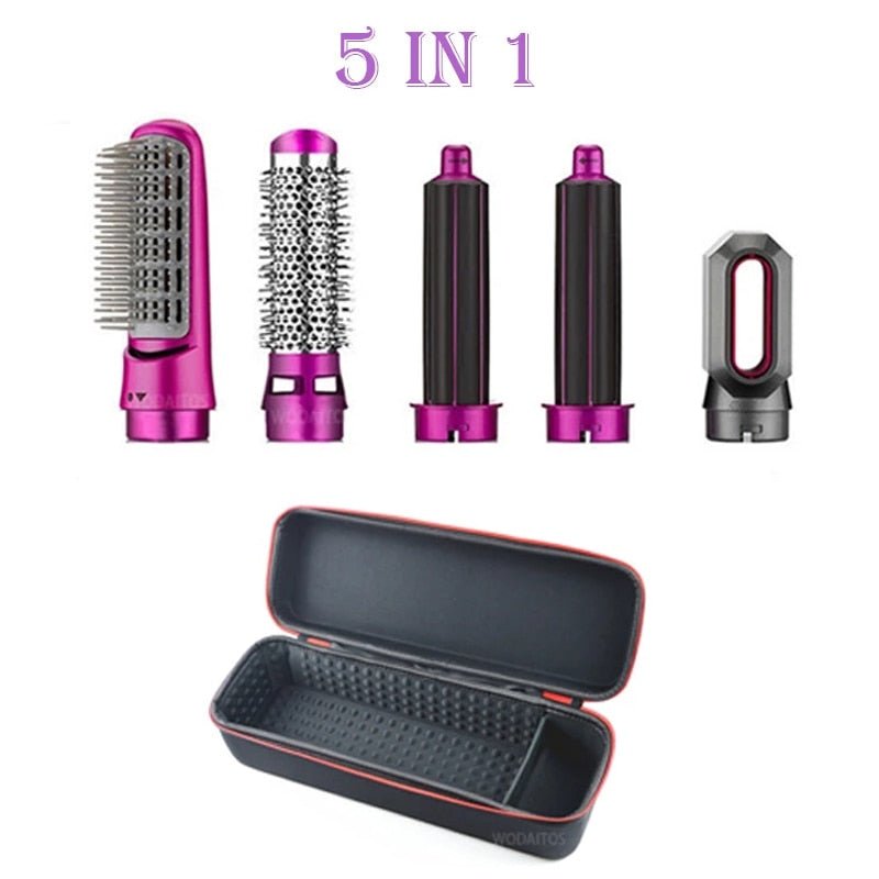 5 in 1 Hair Dryer Hot Comb, Set Wet and Dry Professional Curling Iron Hair Straightener Styling - NetPex