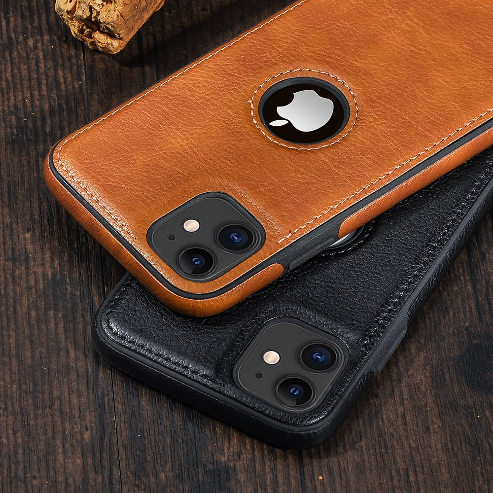 Phone Case For iPhones - Solid Color PU Leather