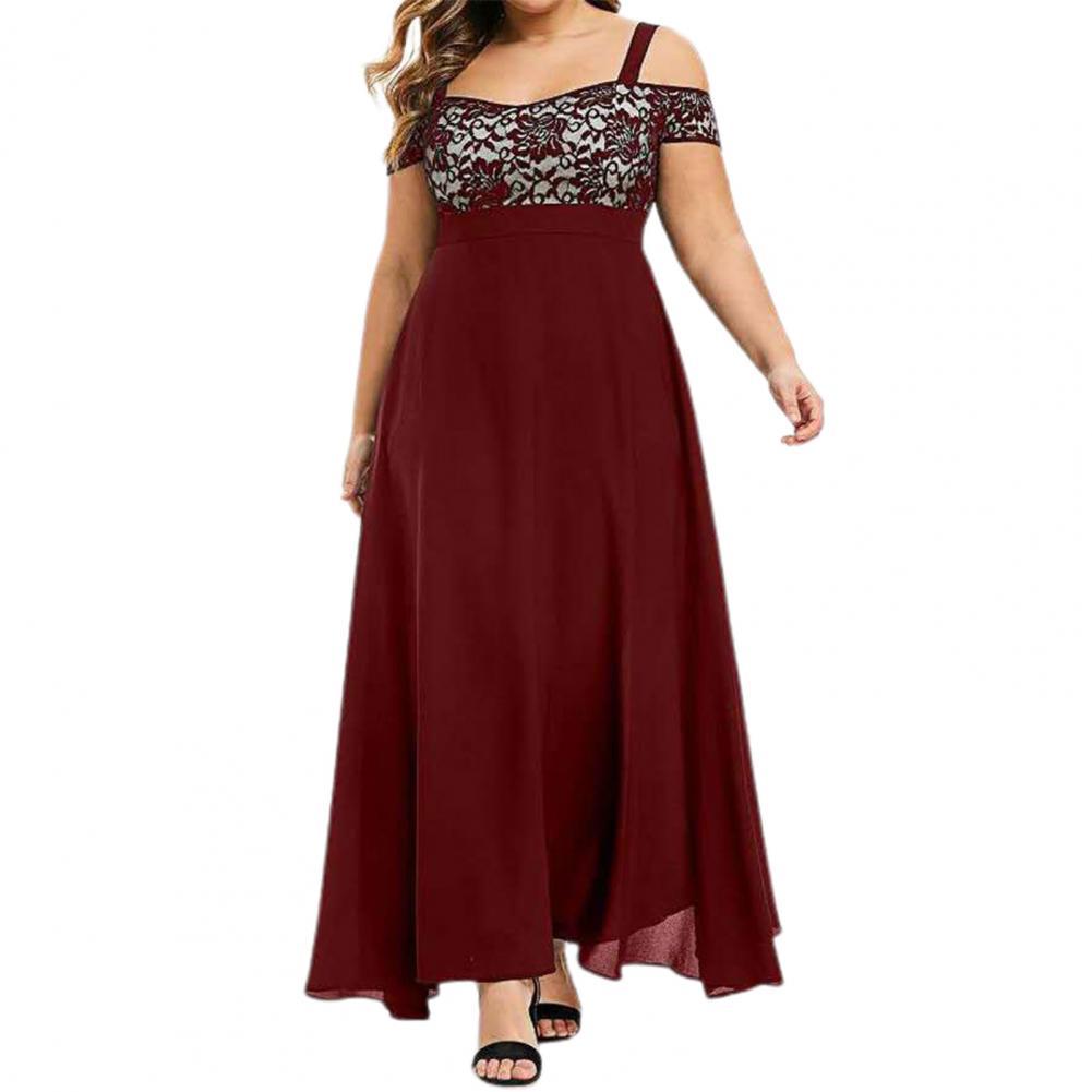 Long Off Shoulder Dresses Women-Sling High Waist A-Line.