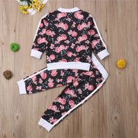 Thumbnail for Sweatshirt Long Pants Outfits Toddler set - Floral Print Long Sleeve Clothing