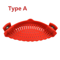 Thumbnail for Silicone Clip-on Pan Pot Strainer - Anti-spill Pasta Pot Strainer Food