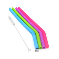Thumbnail for WALFOS 5 Pieces/Set Reusable Silicone Straws with case set.