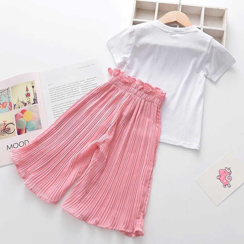 Chiffon Children Clothing 2Pcs Suits