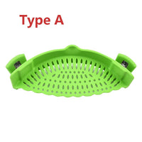 Thumbnail for Silicone Clip-on Pan Pot Strainer - Anti-spill Pasta Pot Strainer Food