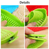 Thumbnail for Silicone Clip-on Pan Pot Strainer - Anti-spill Pasta Pot Strainer Food