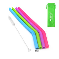 Thumbnail for WALFOS 5 Pieces/Set Reusable Silicone Straws with case set.