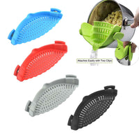 Thumbnail for Silicone Clip-on Pan Pot Strainer - Anti-spill Pasta Pot Strainer Food