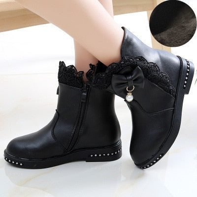 Shoes Girl Mid Length - Warm Leather Boots