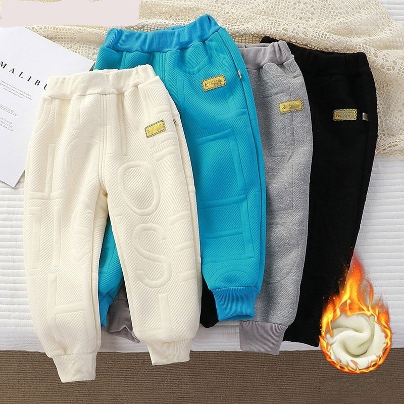 Warm Pants Boy Girls -One Piece Fleece Trousers