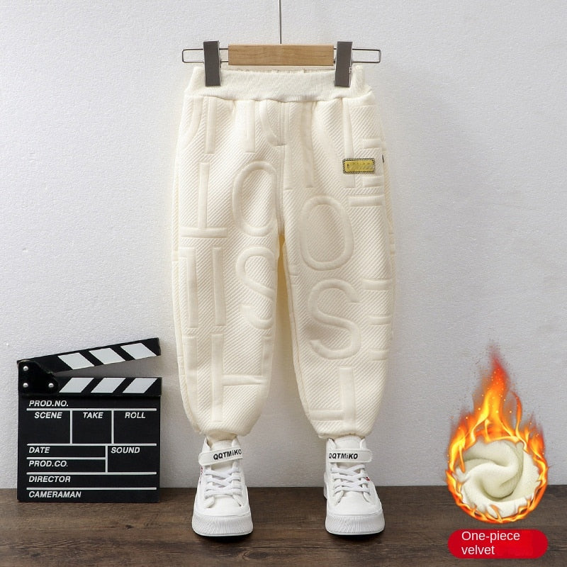 Warm Pants Boy Girls -One Piece Fleece Trousers