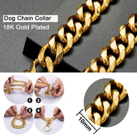 Thumbnail for Gold Link Chain Collar for Dogs