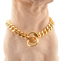 Thumbnail for Gold Link Chain Collar for Dogs