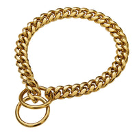 Thumbnail for Gold Link Chain Collar for Dogs