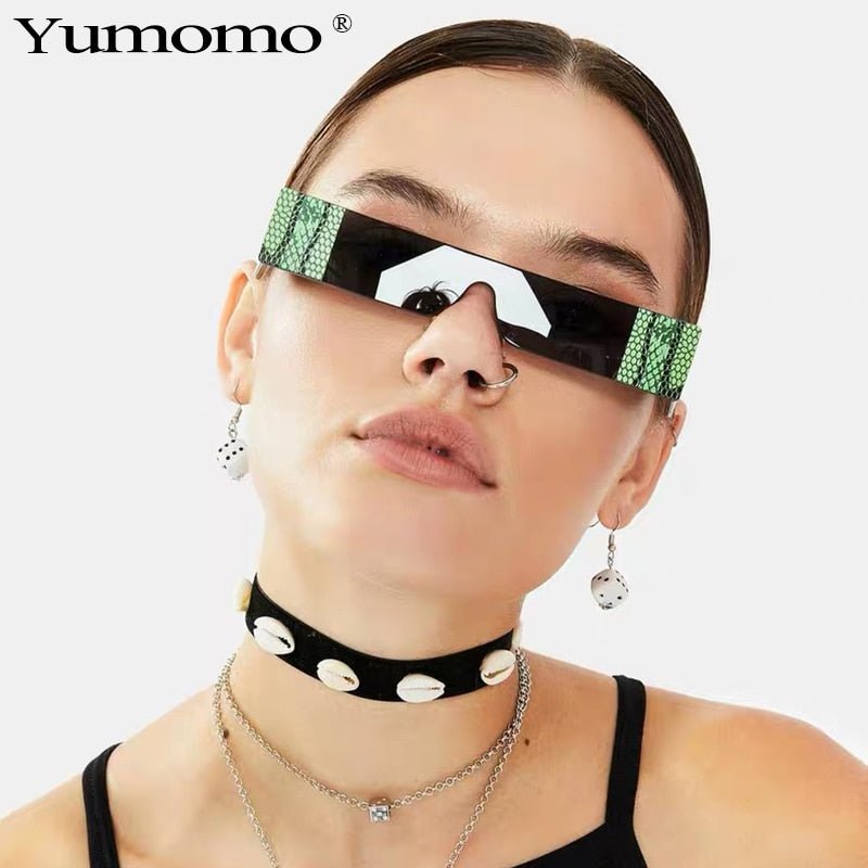 Fashion Snake Tattoo Rectangle Sunglasses - NetPex