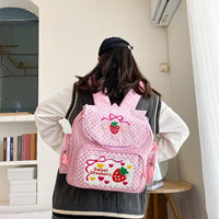 Thumbnail for Girl Embroidery Strawberry Backpack - NetPex