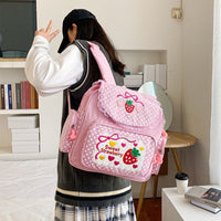 Thumbnail for Girl Embroidery Strawberry Backpack - NetPex