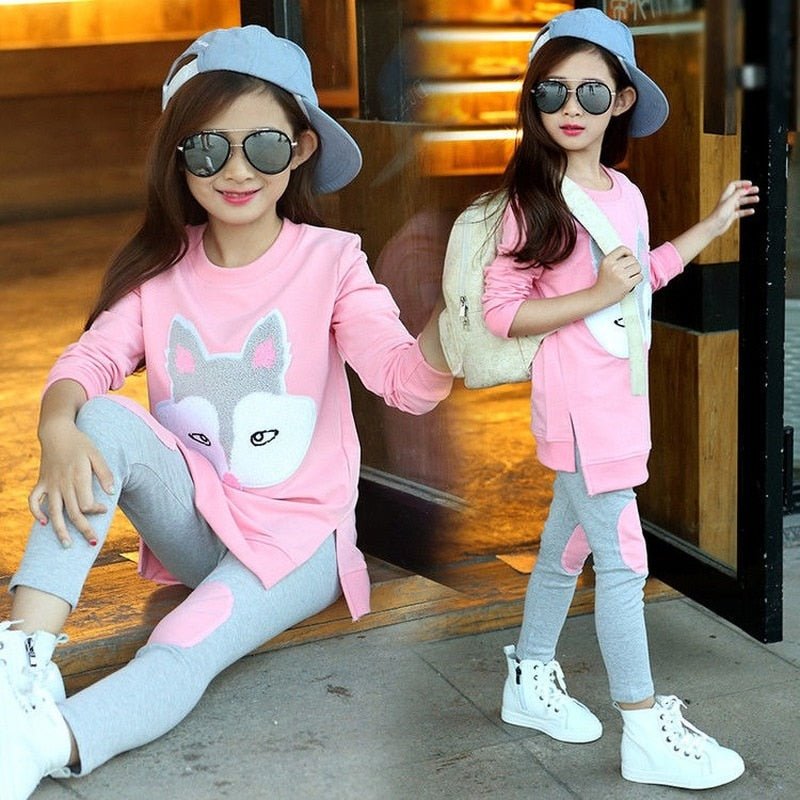 Girls Clothes Set Spring Autumn Jacket + Trousers Pants 2, for 8 10 11 12 Year - NetPex