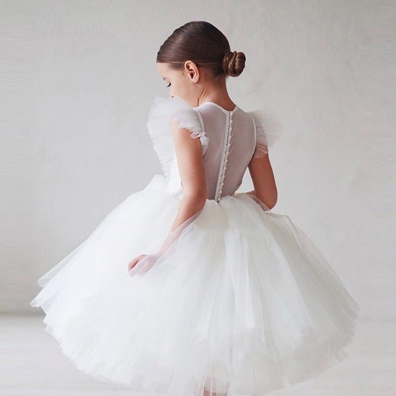 Girls Princess Dress Sequin Lace Tulle Wedding Party - NetPex