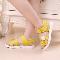 Thumbnail for Girls Sandals Gladiator Flowers Sweet Soft Children Beach Shoes - NetPex