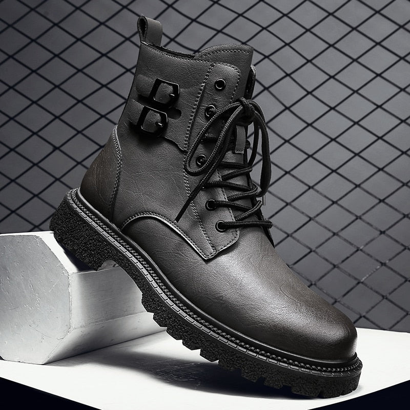 High-Quality Men's Ankle Leather Boots - NetPex