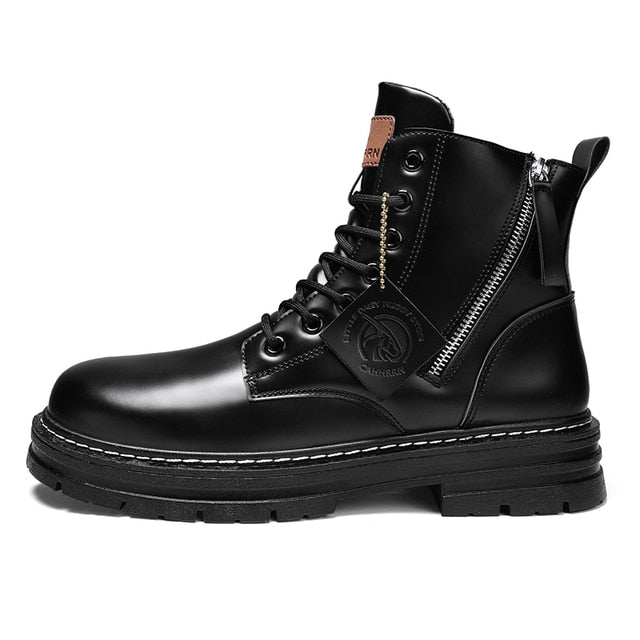 High Top Boots Men's Leather Shoes - NetPex