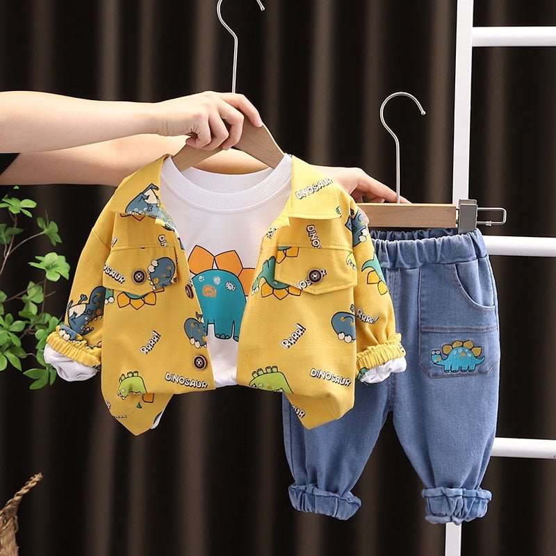 Jacket Suit T-Shirt Pants 3Pcs/sets - Baby Boys Clothes - NettPex