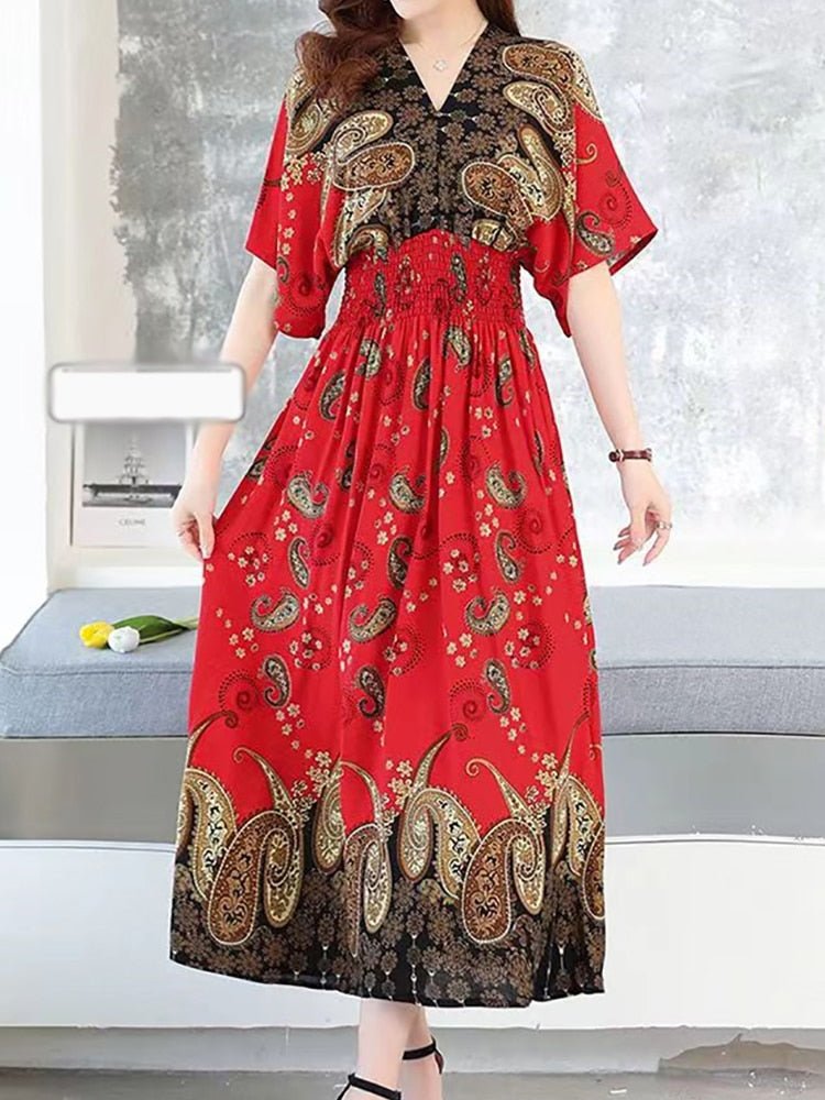 Large Swing Printed Dress Long Skirt - NettPex