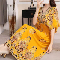 Thumbnail for Large Swing Printed Dress Long Skirt - NettPex