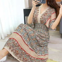 Thumbnail for Large Swing Printed Dress Long Skirt - NettPex